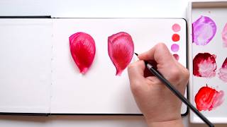 How to Paint Perfect Peony Flower Petal in Watercolor