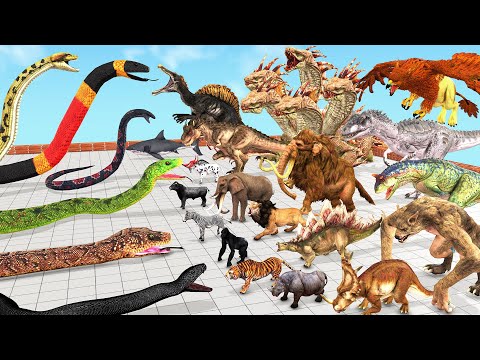 THE TOUGHEST OF ALL - Fantasy Revolt Giant Hydra vs Reptiles vs Dinosaurs Animal Revolt Battle Simul