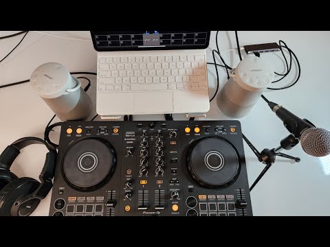 the ultimate portable DJ set up: DDJ FLX4, iPad Pro, Rekordbox and Bose speakers
