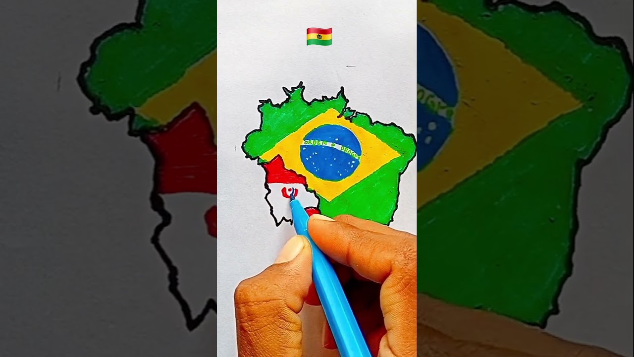 Draw Bolivia 🇧🇴 Flag Map #bolivia