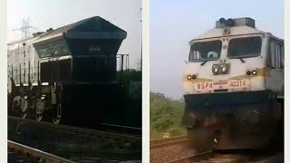 preview picture of video 'WDP-4 LHF with Basava Express meets WDP-4D hauled LTT-CBE Express at Hotgi'