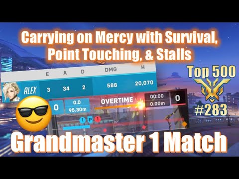 Carrying on Mercy with Survival, Point Touching, & Stalls 😎 - Rank #283 - Season 6 - Mercy Overwatch