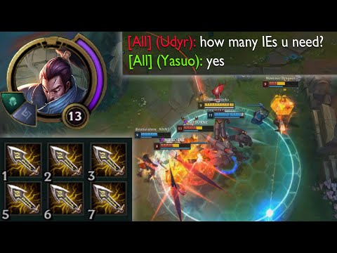 Yasuo but he builds 6 Infinity Edges because he's an E D G Y  B O I