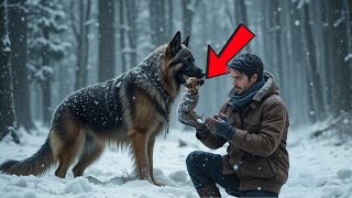 Una madre pastor alemán lleva su cachorro casi muerto a un hombre. ¡Lo que sucedió después derretirá
