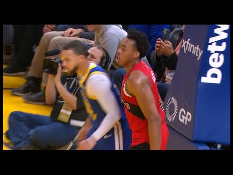 Scottie Barnes SWATS Away Steph Curry - Raptors vs Warriors | 1/27/2023