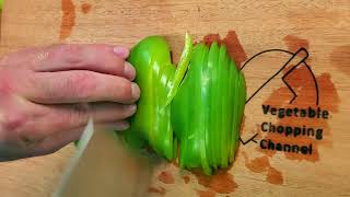 REVERSE Slice BELL PEPPER Like a Ninja | Vegetable Chopping Channel | ASMR with no music or talking