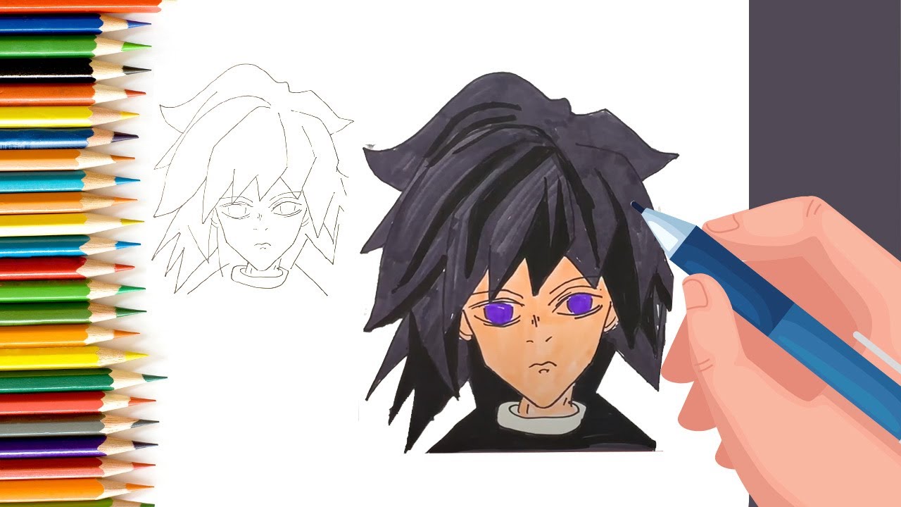 How To Draw Giyu Tomioka | Demon Slayer - Easy Step By Step