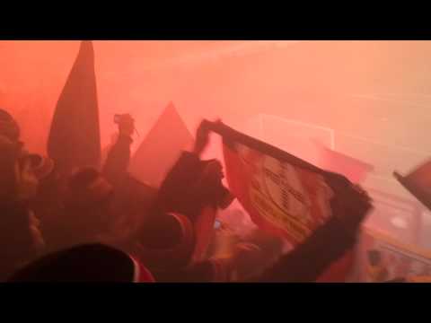 KRC Genk vs. Bayer Leverkusen - Pyro-Aktion - 2011