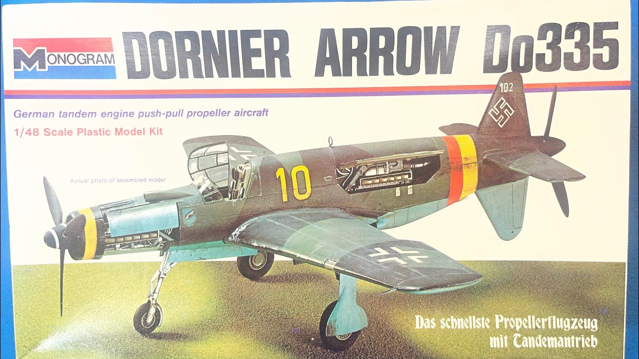 Monogram 1974 Dornier Do-335 Pfeil “Arrow” Vintage Model Airplane Kit