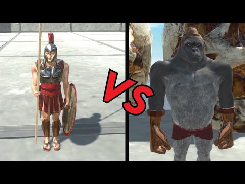 SPARTANS VS WOLVERILLA. Animal Revolt Battle Simulator