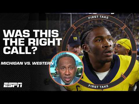 Stephen A. responds to Michigan’s win over Western Michigan: 'ROBBED!’ 🗣️ | First Take