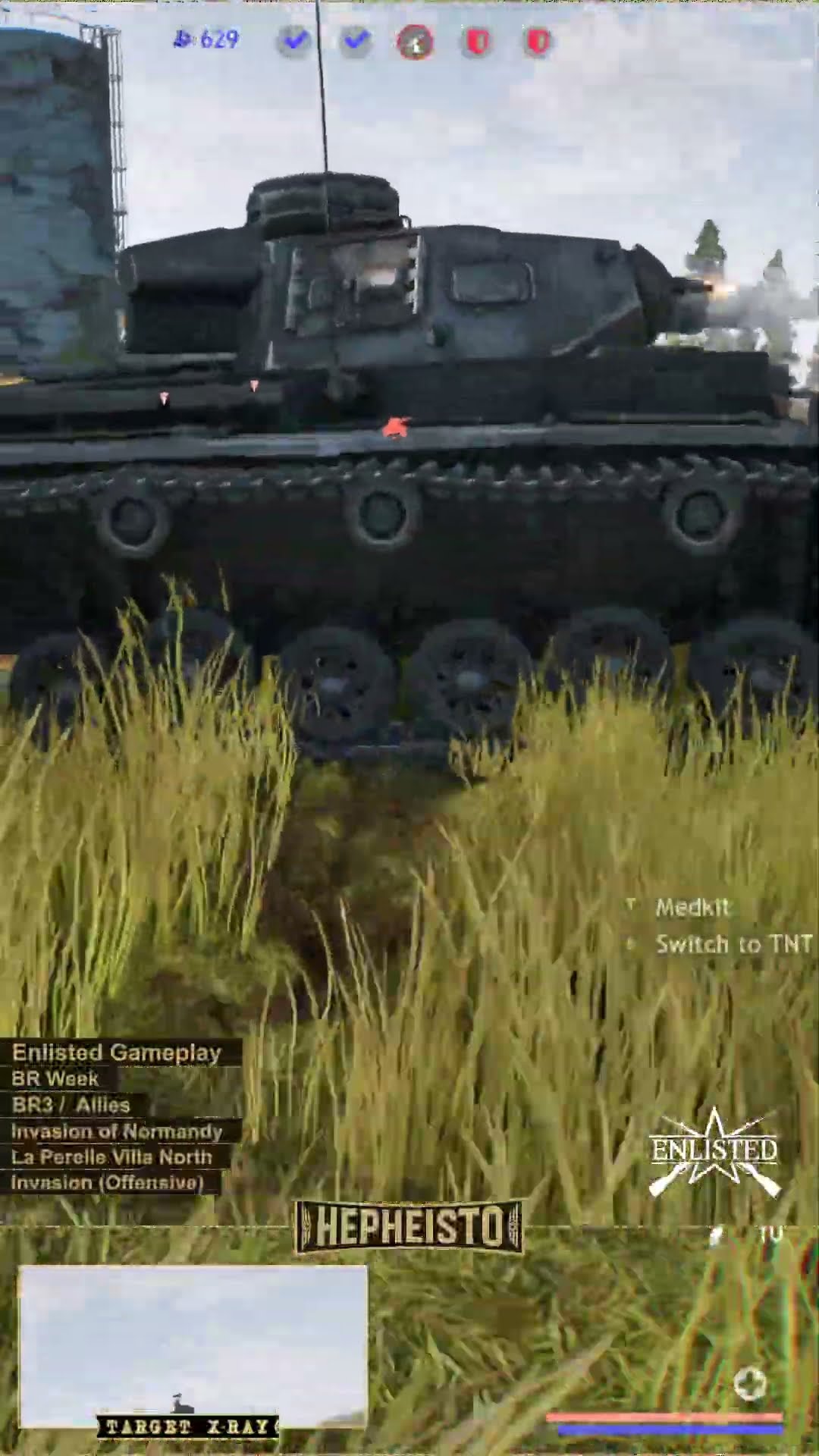 Medic eliminates Panzer III J with TNT Charge