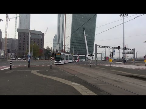 RET Alstom Citadis 2041 Qmusic reclametram Wilhelminaplein te Rotterdam | tramlijn 25