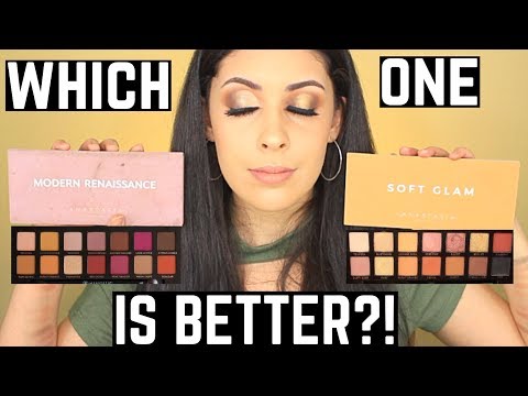 Comparison of Modern Renaissance VS NEW Soft Glam Palette by ABH | HONEST Review Tutorial & Swatches