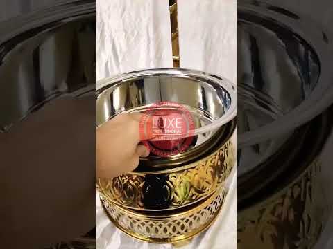 Hydraulic round chafer, for hotel, stainless steel