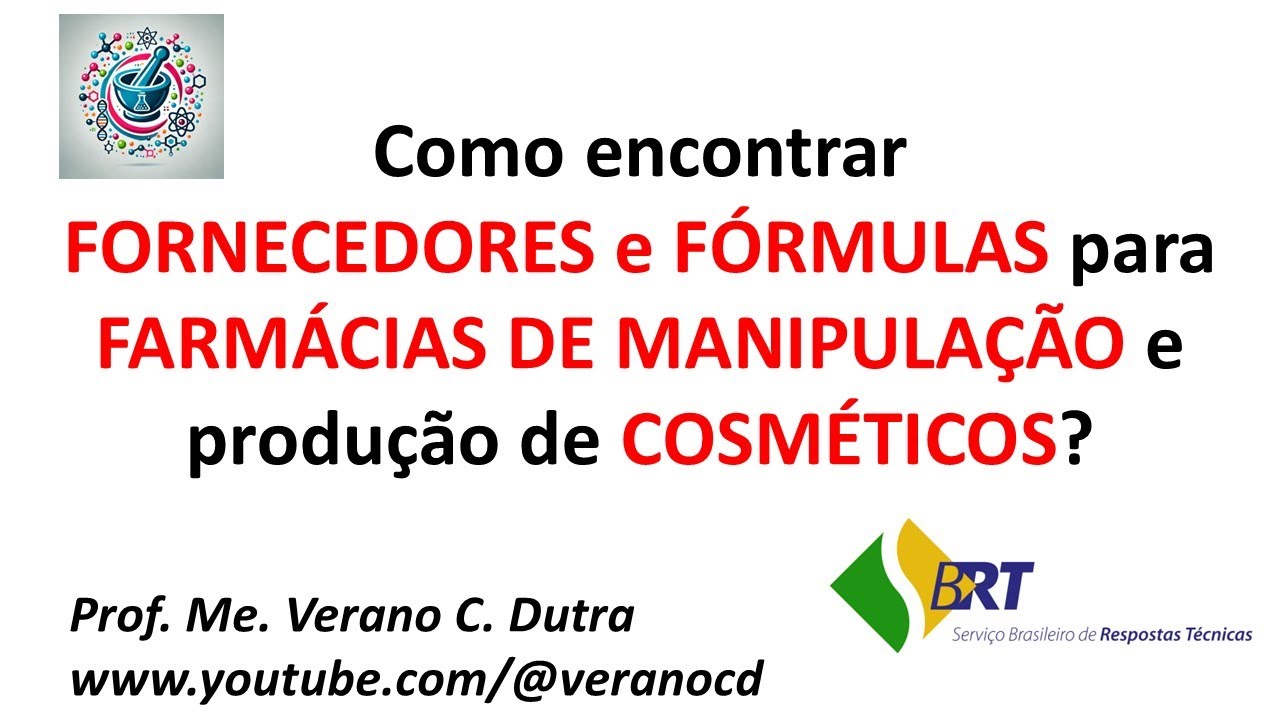 Como encontrar fornecedores e fórmulas para farmácias de manipulação e produção de cosméticos?