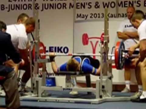 Aurimas Artimavicius (LTU) 1.att. 170 kg - World Benchpress Championships 2013 juniors m -83 kg
