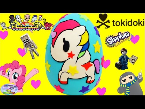 Tokidoki Unicorno Giant Play Doh Surprise Egg Stellina Shopkins Kidrobot MLP Minecraft - SETC