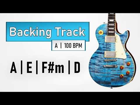 Rock Pop BACKING TRACK A Major | A E F#m D | 100 BPM | Guitar Backing Track