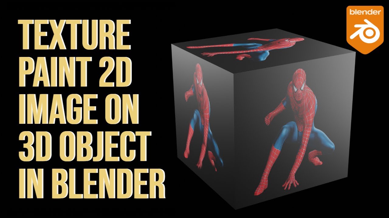 Blender Tutorial : Texture Paint 2D image over 3D Obect Using Stencil Brush in blender