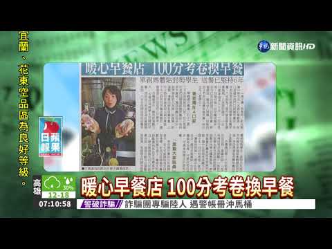 暖心早餐店 100分考卷換早餐