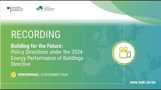 EUKI Academy: Policy Directions under the 2024 Energy Performance of B