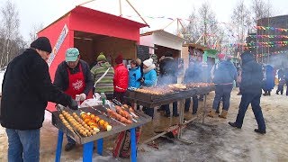 Sad but Real Story. Russian Villagers celebrate Holidays. Maslenitsa - Pancake Week 2019