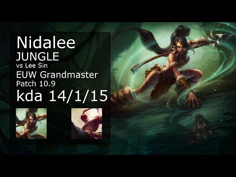 Nidalee vs Lee Sin Jungle - EUW Grandmaster 14/1/15 Patch 10.9 Gameplay