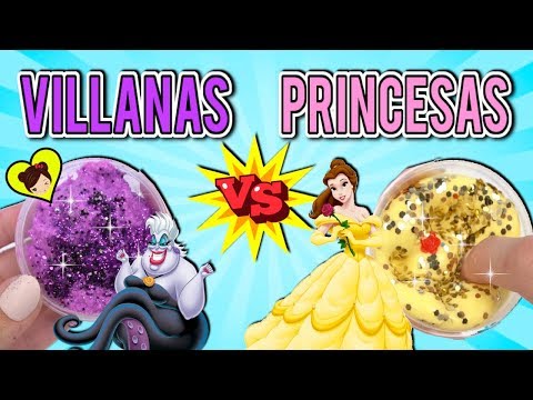 Slime de Princesas Disney Vs  Slime de Villanos - Videos de Slime para niños