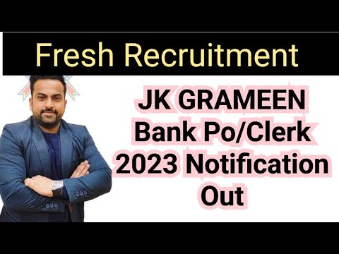 Jk Grameen Bank P0|| Clerk 2023  Notification Out @Careersuccessjammu