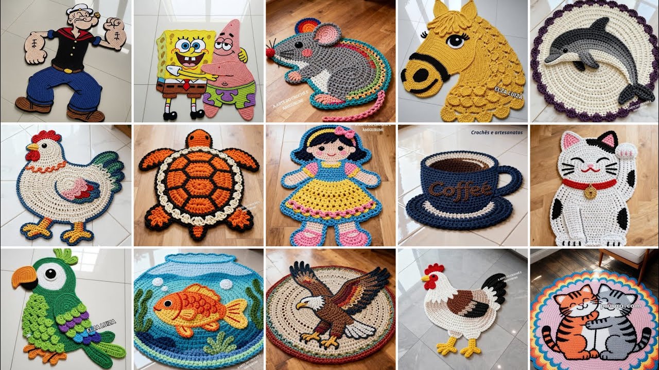 Crochet Home Decor Items, Crochet Rug Design, DIY Home Decor Ideas