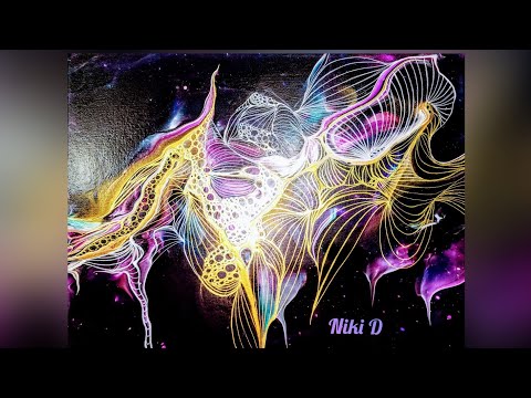 'Astra' ~ Beautiful Embellished Fluid Art #tlp #acrylicpouring
