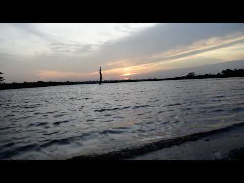 Golden Sunrise - Nature Relaxation Video - Relaxing Reservoir Waves Sounds