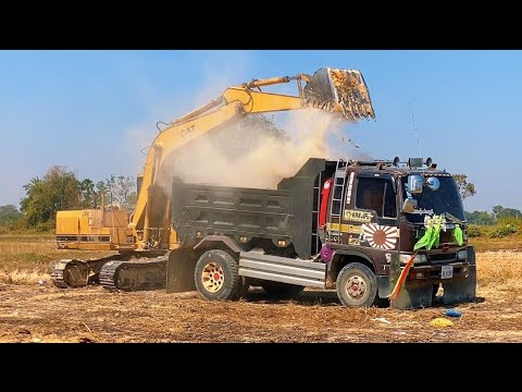 Cat 385C & Cat 320B Excavators Loading Overburden On 4 Axle Trucks - Sotiriadis/Labrianidis 8K Video
