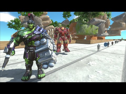 - GLADIATOR HULK VS HULK BUSTER DEATH RUN  - Animal Revolt Battle Simulator