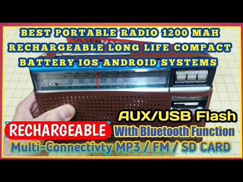 Multifunctional Portable 3 Band Radio MP3/USB/SD CARD/FM/Bluetooth 1200mAh Rechargeable Battery