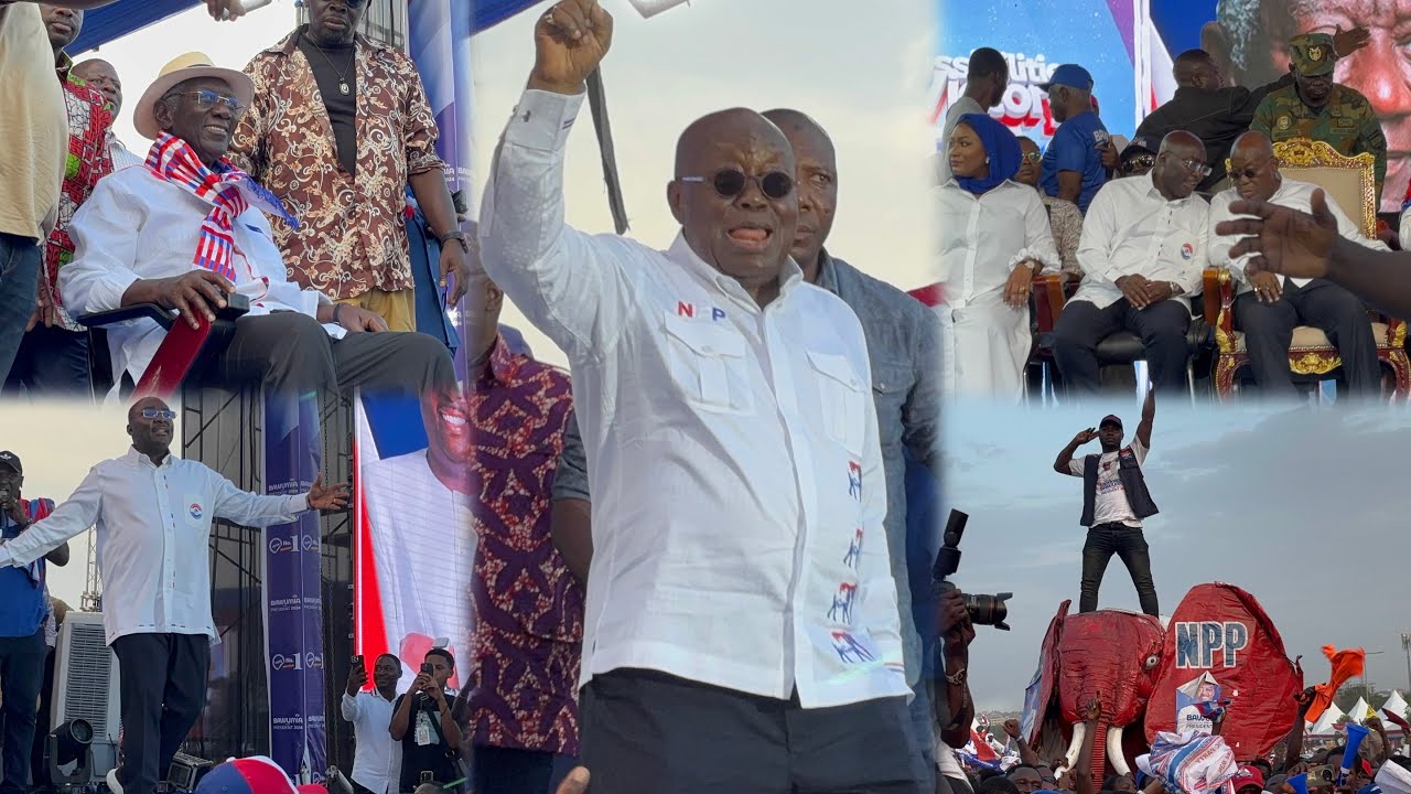 Massive turn out🔥 as Akuffo Addo, J.A Kuffour, Bawumia storms NPP final Rally to seek victory Dec.7