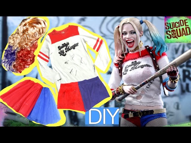 Vídeo relacionado con DC Comics Suicide Squad - Disfraz de Harley Quinn con pantalones cortos para mujer, Halloween, cosplay, Rojo/Azul, XL