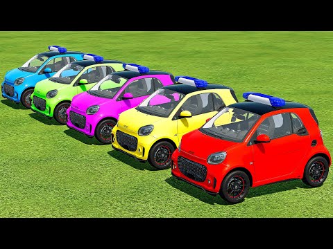 TRANSPORTING SMART POLICE CARS WITH TAM MINI TRUCKS!   Farming Simulator 22