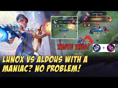 ALDOUS WITH A MANIAC? NO PROBLEM FOR LUNOX! - SOLO RANK MOBILE LEGENDS