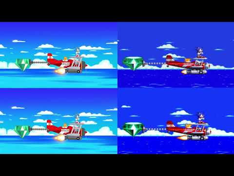 SONIC 3 / SONIC 3 & KNUCKLES ENDINGS (1994 / 2022) SIDE BY SIDE 4 COMPARISON