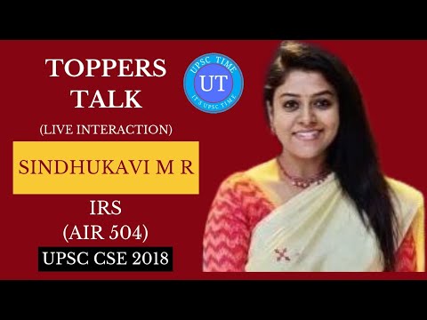 UPSC Topper Sindhukavi M R (IRS) (AIR 504) Live Interaction l Toppers Talk l UPSC TIME