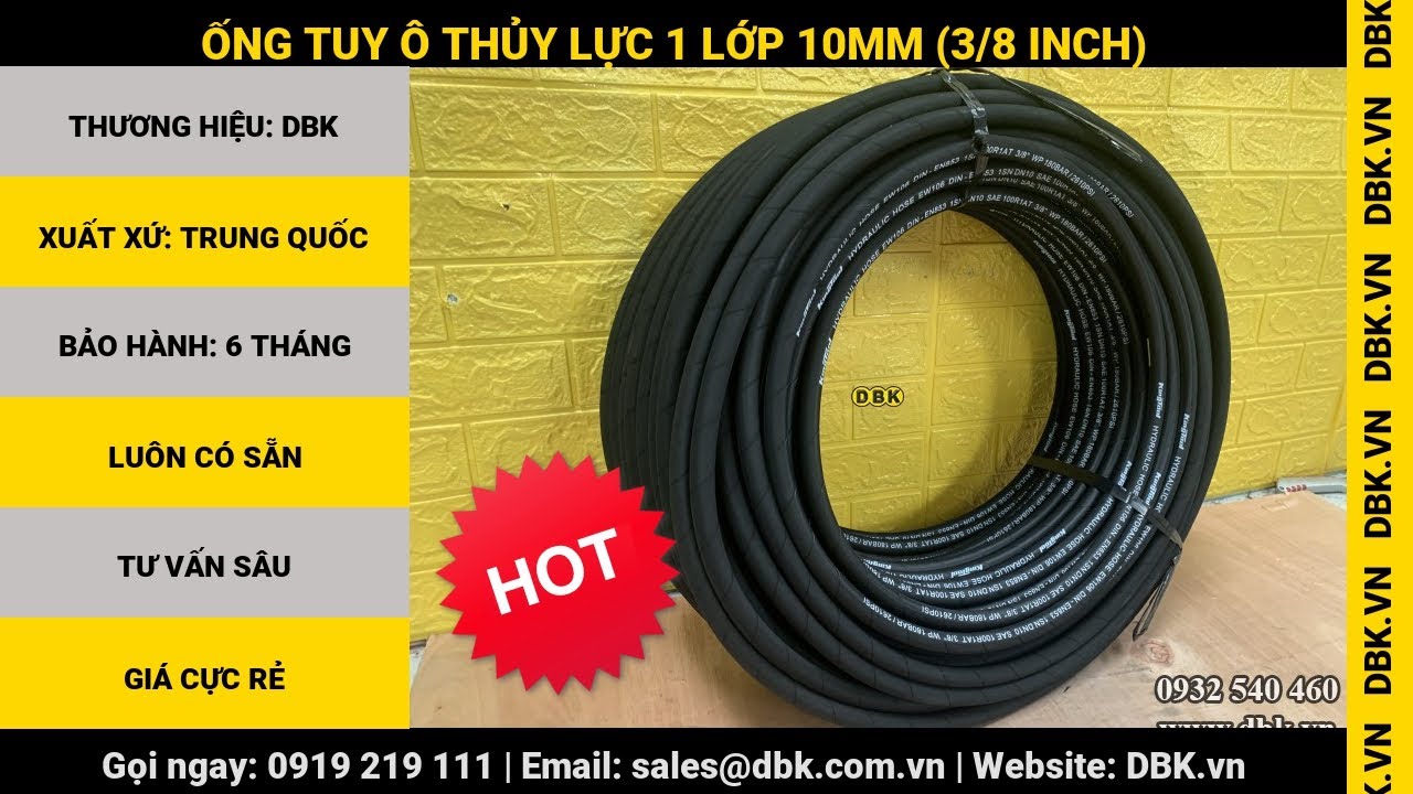 Video Ống tuy ô thủy lực 1 lớp 10mm (3/8 inch) - Ống tuy ô thủy lực 1 lớp 10mm (3/8 inch)
