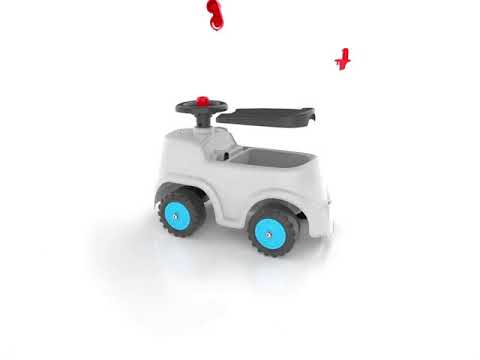 Sparkbil FALK Ambulance ride-on med förvaringsutrymme, ratt och tuta