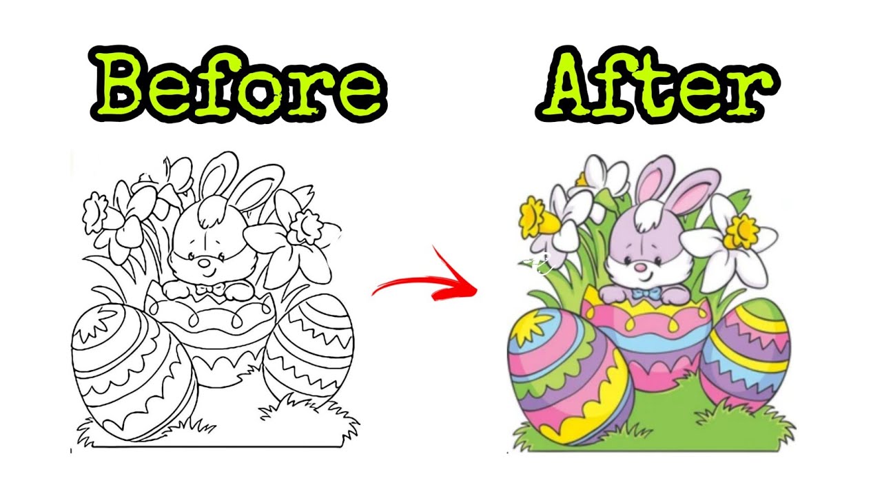 Color Easter Bunny | Easter Egg  Coloring Pages | Satisfying Videos #15 | Relaxing Videos | #shorts