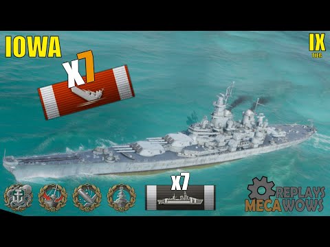 Battleship Iowa 7 Kills & 201k Damage | World of Warships Gameplay