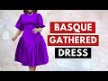 how to cut u0026 sew a gathered dress with basque waistline effect u0026 puff sleeves the silem