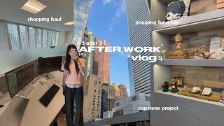 AFTER WORK VLOG 🌱🖇️ 5-9 after 9-5, prep for trip, capstone project, shopping haul