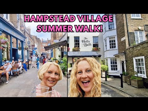 SUMMER WALK IN HAMPSTEAD VILLAGE! BEAUTIFUL SQUARES & HISTORIC LANES - LONDON WALK IN 4K!