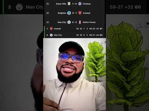 ARSENAL EDGES CLOSER TO THE LEAGUE TITLE AS MANCHESTER CITY DROP POINTS  #PremierLeague
